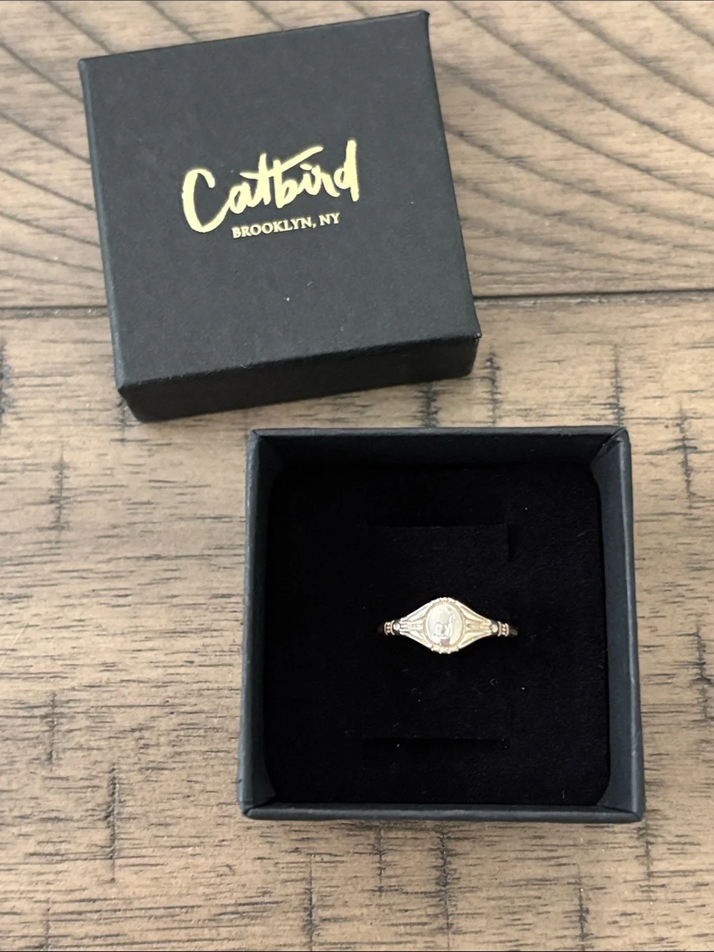 Catbird “S” signet ring